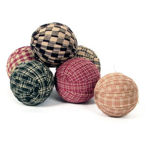 Large Homespun Rag Balls Set of 6 - Amethyst Designs Country Mercantile