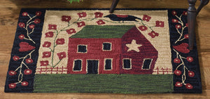 Red House Handcrafted Hooked Rug - Amethyst Designs Country Mercantile