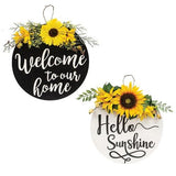 Engraved 12" Round Floral Home Sign