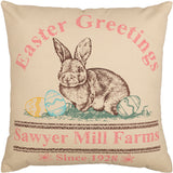 Sawyer Mill Easter Greetings 18" Bunny Pillow