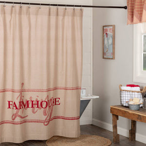 Sawyer Mill Red Farmhouse Living Shower Curtain - Amethyst Designs Country Mercantile
