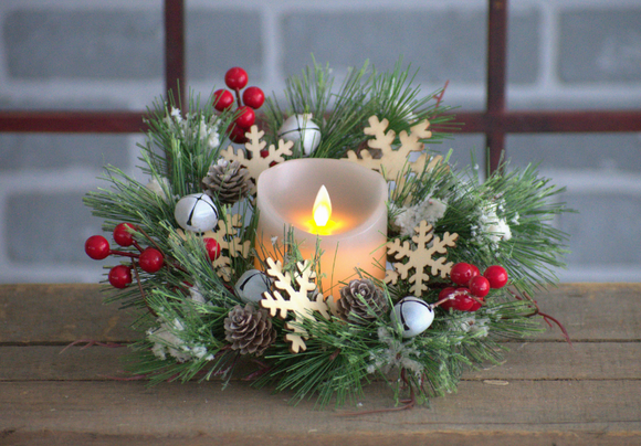 Sleigh Bells Pine Candle Ring