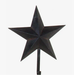 Black 8" Metal Star Hook - Amethyst Designs Country Mercantile