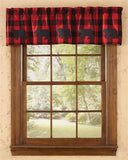 Buffalo Check Bear Applique Lined Valance - Amethyst Designs Country Mercantile