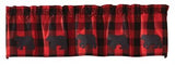 Buffalo Check Bear Applique Lined Valance - Amethyst Designs Country Mercantile