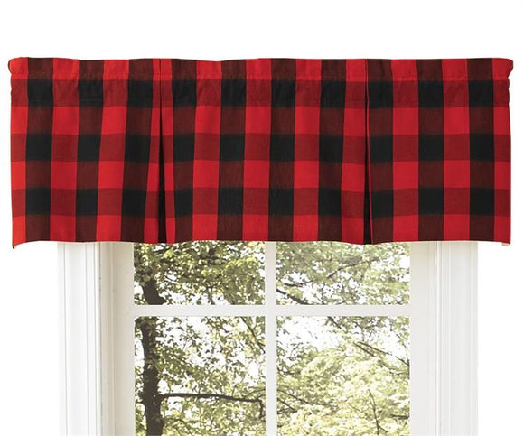 Buffalo Check Lined Pleat Valance - Amethyst Designs Country Mercantile