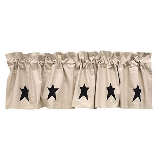 Farmhouse Star Patch Valance - Amethyst Designs Country Mercantile