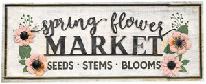 Spring Flower Market 27" Sign - Amethyst Designs Country Mercantile
