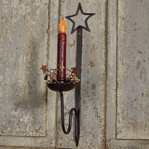 Black 15" Star Wall Sconce - Amethyst Designs Country Mercantile