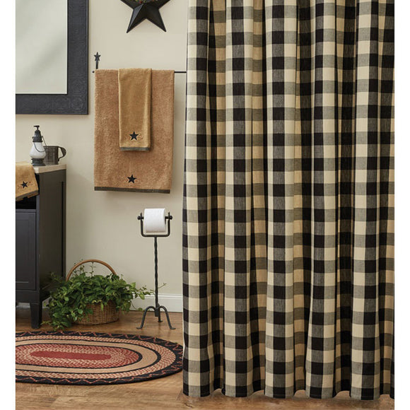 Wicklow Black Shower Curtain - Amethyst Designs Country Mercantile