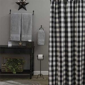 Wicklow Black And White Buffalo Check Shower Curtain - Amethyst Designs Country Mercantile